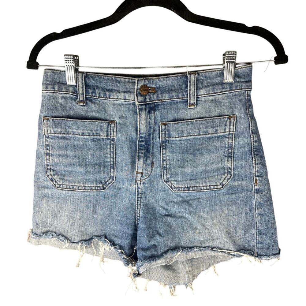 Madewell high rise denim short square pocket sz 25